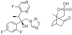 (R*,S*)3-(5-氟嘧啶-4-基)-2-（2,4-二氟苯基）-1-（1H-1,2,4-三唑-1-基）-2-丁醇 R-(-)-10-樟�X磺酸�}